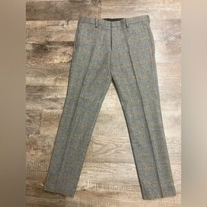 J Crew Ludlow Slim Mens Dress Pants Size 34x32 Grey Windowpane Tweed